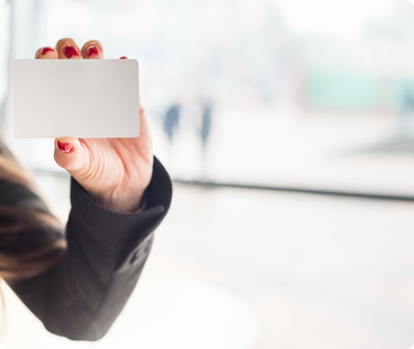 hand holding access card
